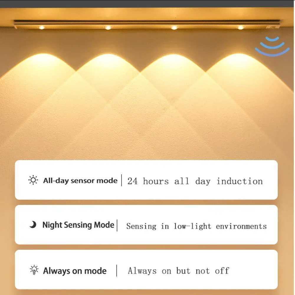 LED Cabinet Night Light Motion Sensor Wireless Ultra Thin Under Cabinet Lamp For Kitchen Bedroom Wardrobe Indoor Lighting M251129