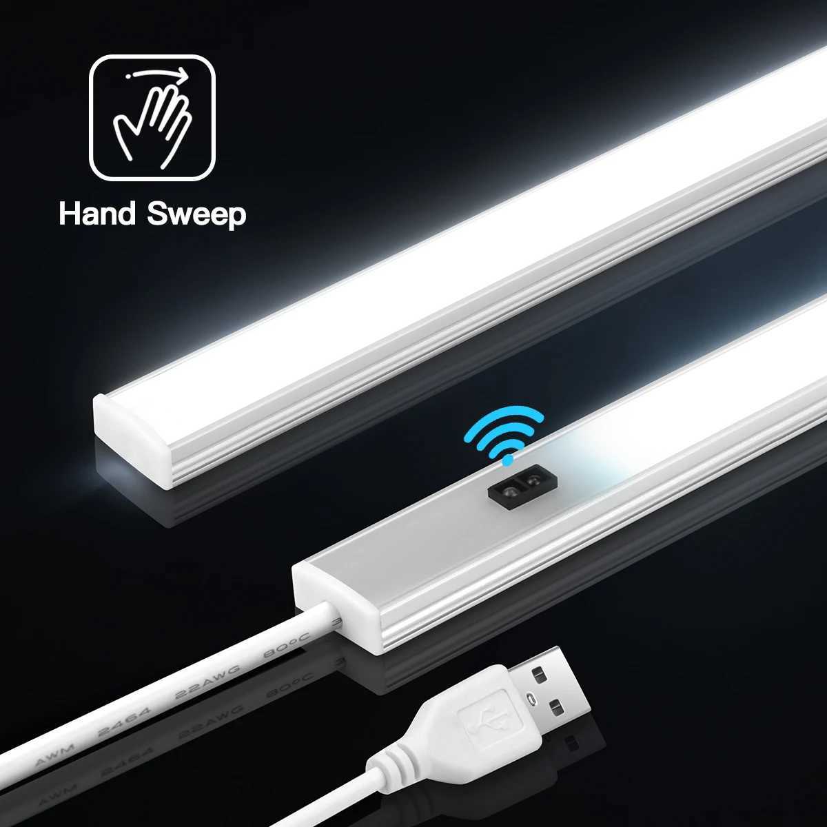 Hand Wave Sweep Motion Sensor LED Light Under Cabinet Kitchen Lamp 30/50CM Aluminium Bar Lamp Home Wardrobe Closet Lighting Deco M251129