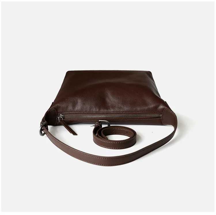 Relaxed Feeling Slouchy Style Women Crossbody Bag Light Weight Vegetable Tanned Cowhide Leather Female Shoulder Bag Leisure Tote K251128