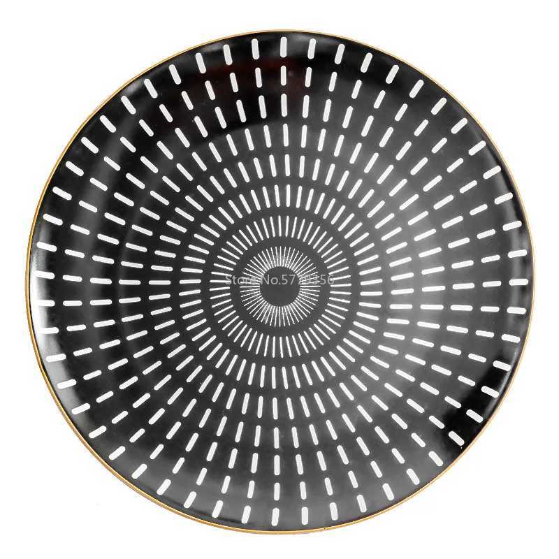 Luxury Nordic Style Household Ceramic Western Plate Steak Flat Dish Fruit Plate Decorative Ceramica Teller Porzelan Set 1PC Y251129
