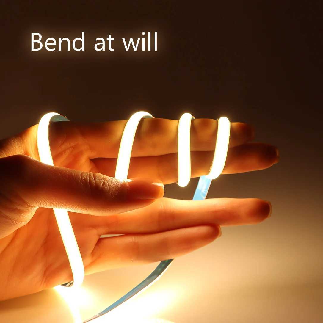 Super Thin 5mm COB LED Strip 1m 2m 3m 4m 5m High Density Flexible Neon LED Tape Ribbon For Home Room Decor TV Backlight Lighting M251129