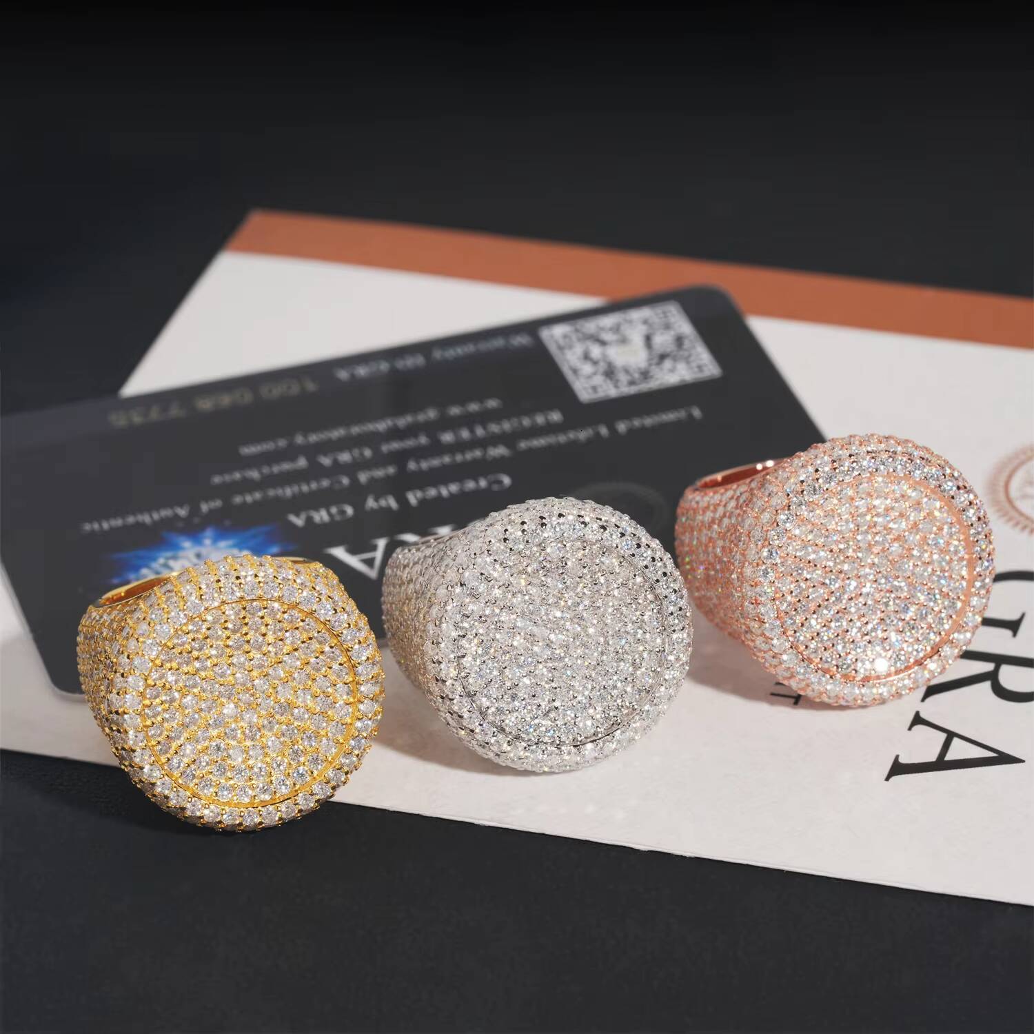 Original 925 Sterling Silver Men and Womens Moissanite Finger Rings Hip Hop Full Moissanite Rings for Men