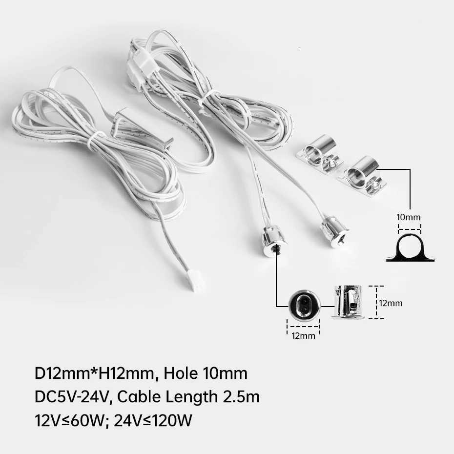 1-6PCS COB LED Strip Kit 24V with Double Door Sensor Switch Control for Cabinet Wardrobe Showcase Integrated Night Lighting M251129