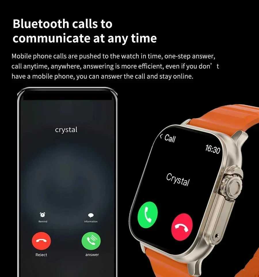 2025 New T800 Ultra Smart Watch Men 49mm Series 8 AMOLED Screen NFC Compass Waterproof For Apple Watch IWO Ultra 9 SmartwatchW251129