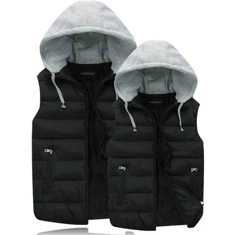 Cotton Vest Top Women Autumn Winter Hooded Vest Outerwear Thick Warm Sleeveless jacket Casual waistcoat Men Women jackets TopsT251129