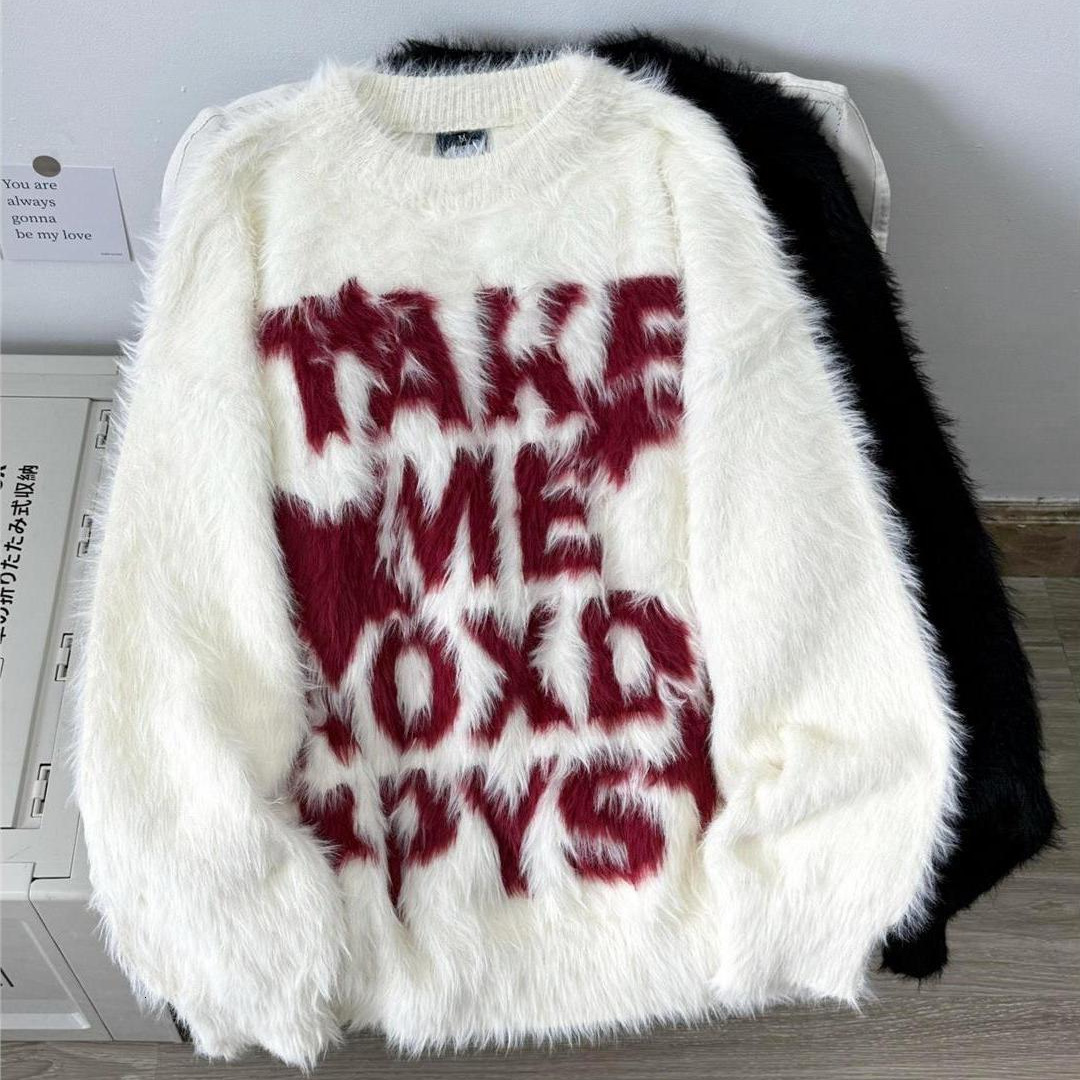 American Style Letter Jacquard Crew Neck Sweater for Men and Women Autumn and Winter Trendy Brand Lazy Style Cleanfit Knitted Sweater 241114