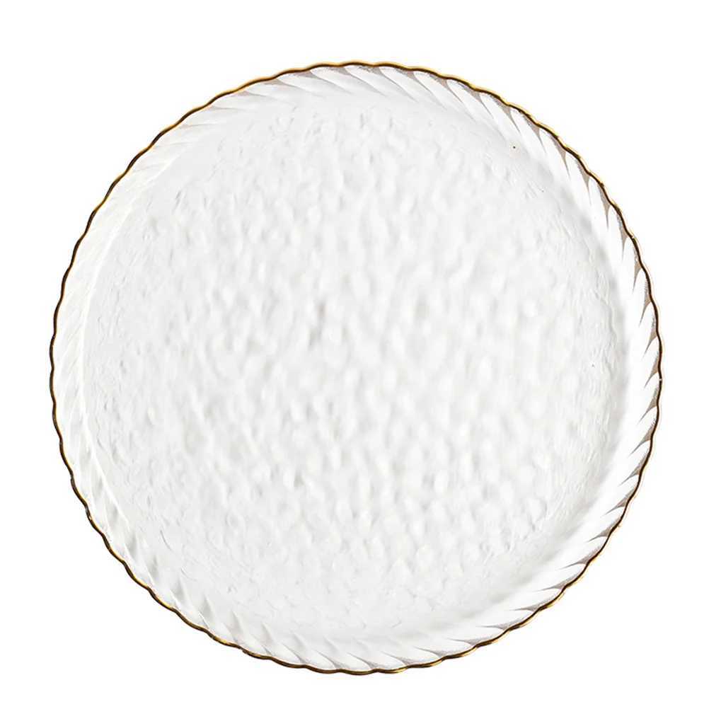 Luxury 1Pcs Gilt Dish Transparent European Style Steak Plate Elegant Simple Food Plate Dinner Tableware Dish Y251129