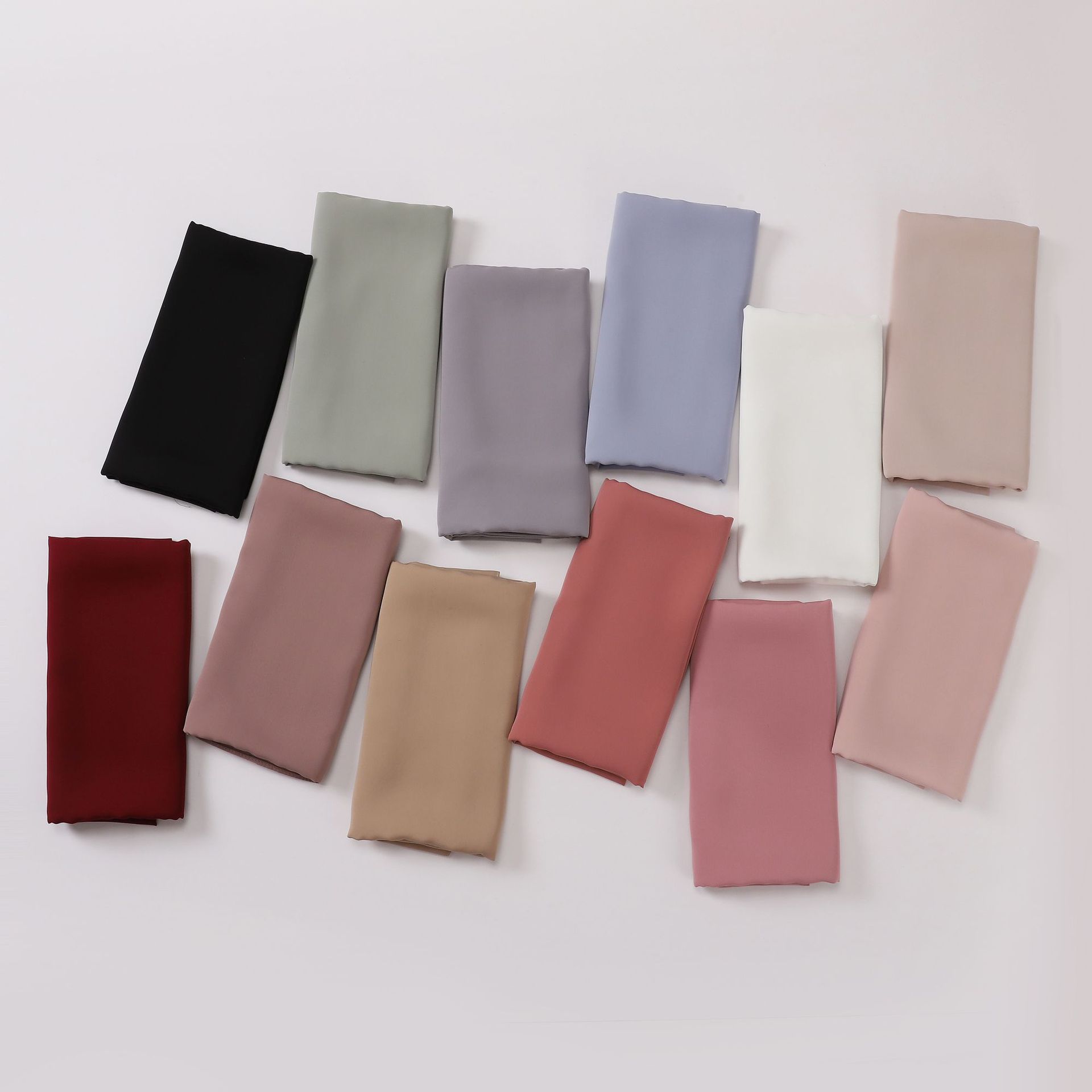 K575 Live cross-border pure color long silk broken card imitation silk long scarf Hui scarf Malay Indonesia Middle East headscarf not easy to wrinkle