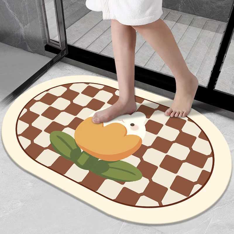 Japanese cartoon bathro absorbent floor mat fun toilet door diat d non-slip foot pad household toilet carpet H251129
