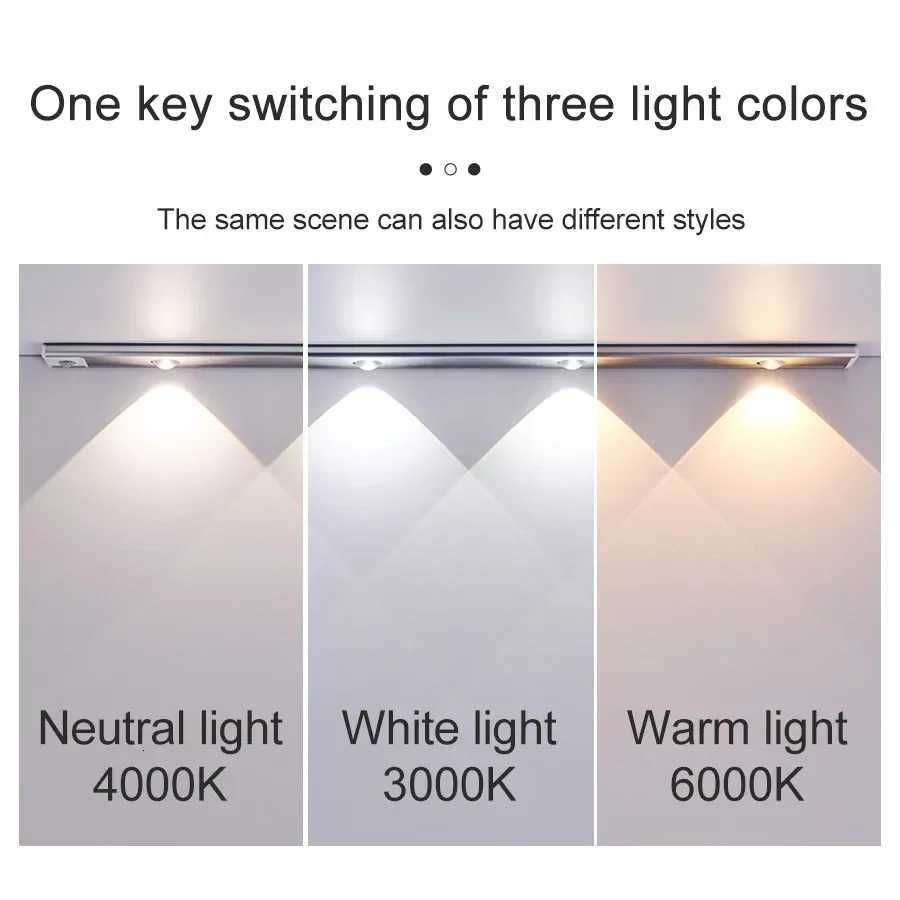 Cabinet Light USB Rechargeable Motion Sensor Ultra-thin LED Closet Light for Kitchen Wardrobe Light Fixtures 20CM/30CM/40CM M251129