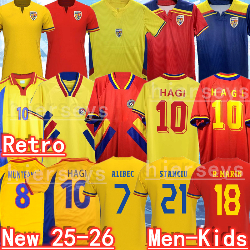 24 25 26 National Team Romania 1994 2000 2025 STANCIU Soccer Jerseys Euro Cup DRAGUS MARIN MAN 9 PUSCAS 2 RATIU 1 NITA 17 COMAN 10 HAGI 24 RACOVITAN Football Shirt Kits Men