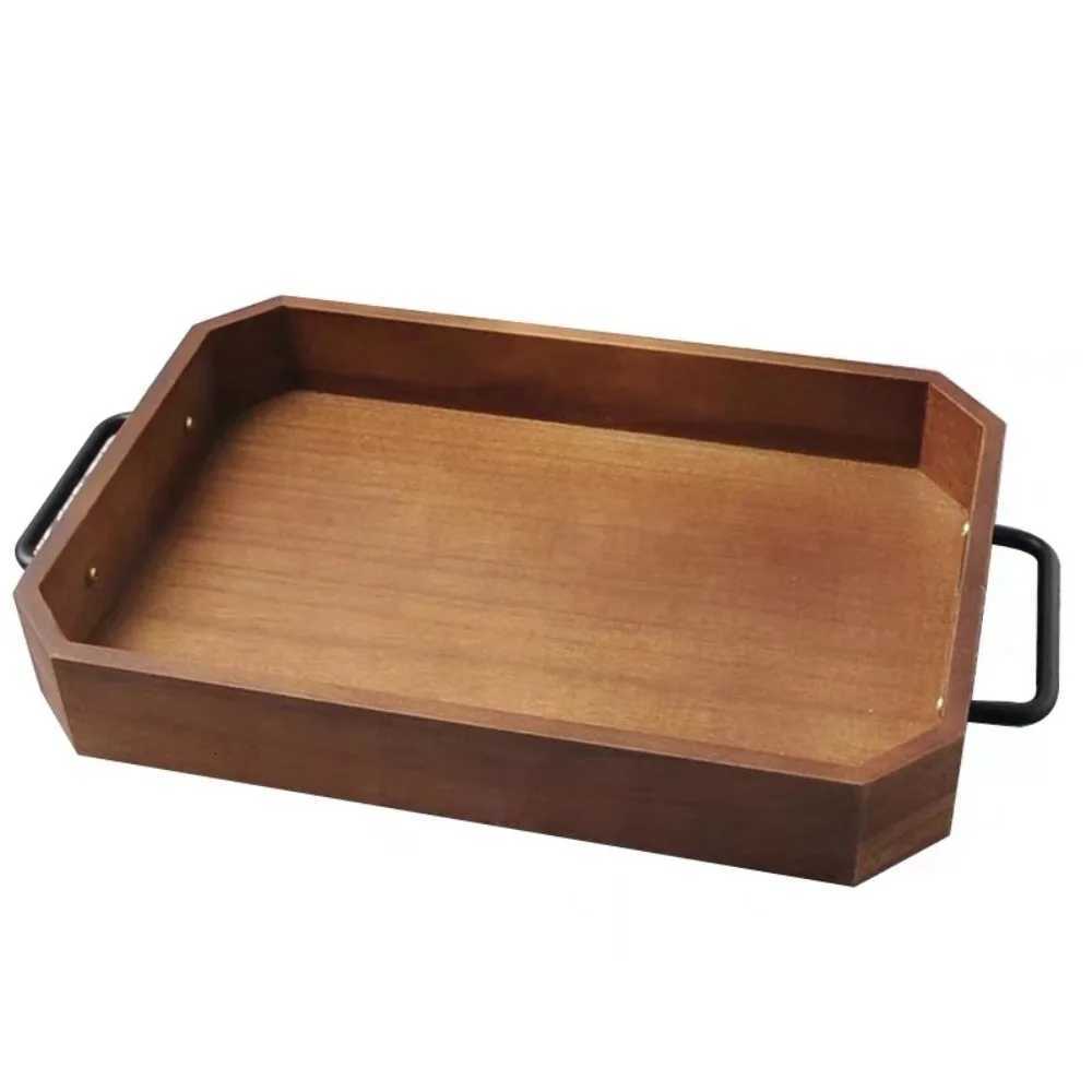 Food Trays Vintage Wooden Pallet Large Capacity Elegant Bread Tray Exquisite Eating Basket Kitchen Y251129
