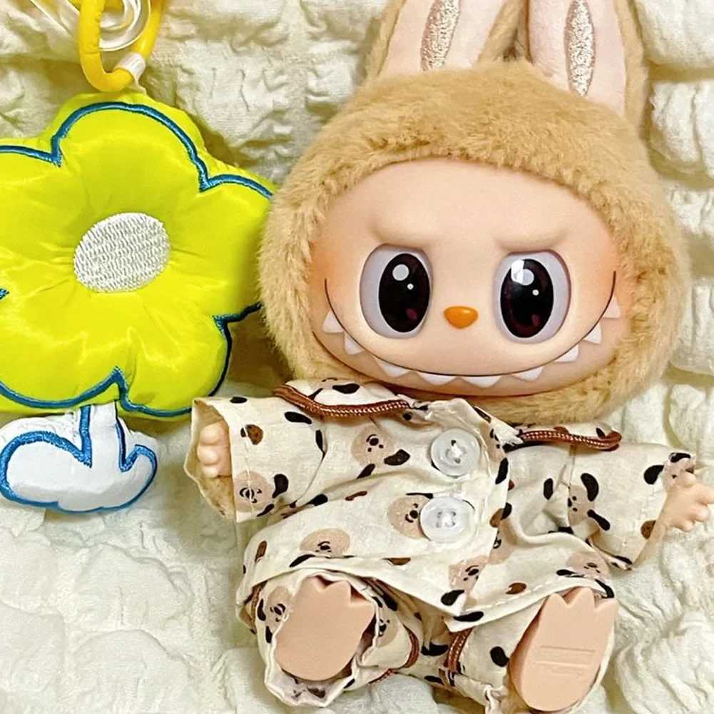 Labubu Fashion Accessories Spring and Autumn Pajama Set 17/38cm Labubu Doll Clothing Labubu Ropa X250429
