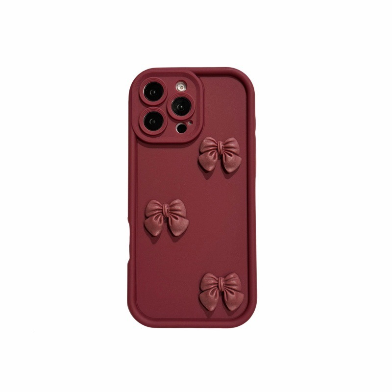 Bowknot Phone Case Compatible iPhone 17 Pro Max Full Coverage Apple 16/15 Matte Creative Shockproof Cover