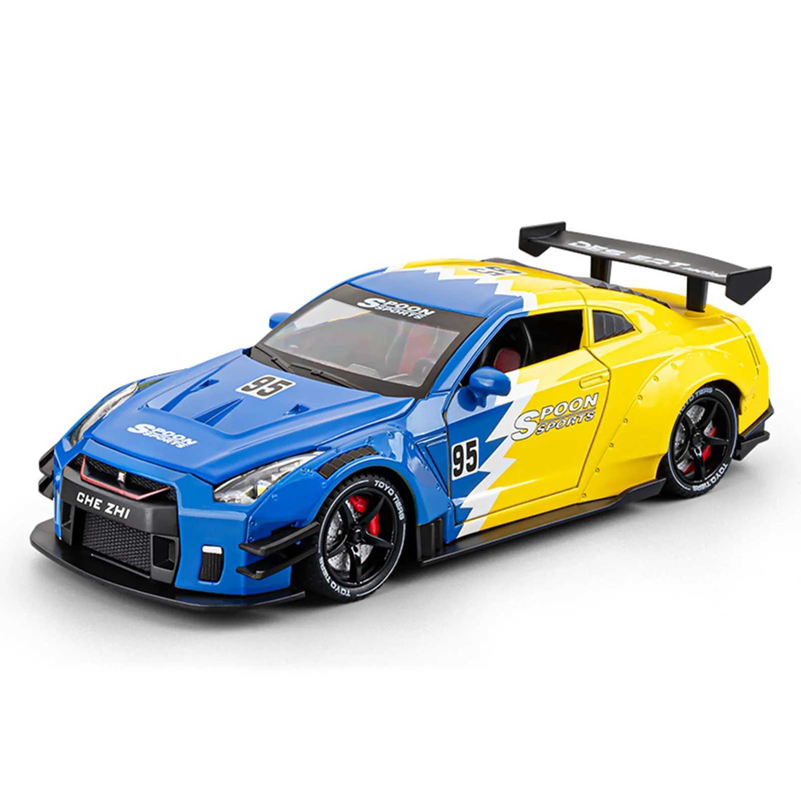 124 Nissan GTR R35 Modified Version Alloy Miniature Car Diecast Metal Scale Car Model SoundLight Children Toy Car Vehicle Gift J251129