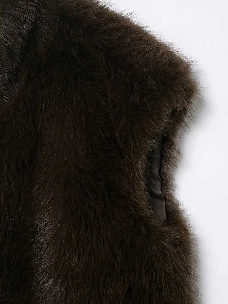 NLZGMSJ Faux Fur Vest Top Women Fashion Turtleneck Fluffy Vests Coat 2025 Winter Female Elegant Sleeveless Waistcoat OuterwearT251129