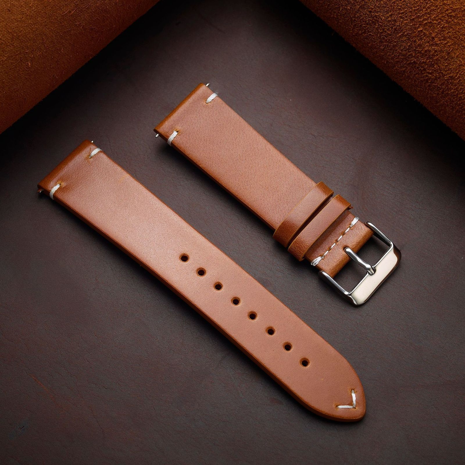 Seven color Italian oil wax color changing cowhide watch band intelligent quick release ultra-thin leather strap 240116