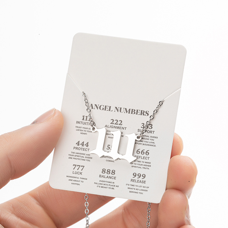 Hot selling angel necklace for women with Instagram number 000-999 stainless steel digital pendant collarbone chain
