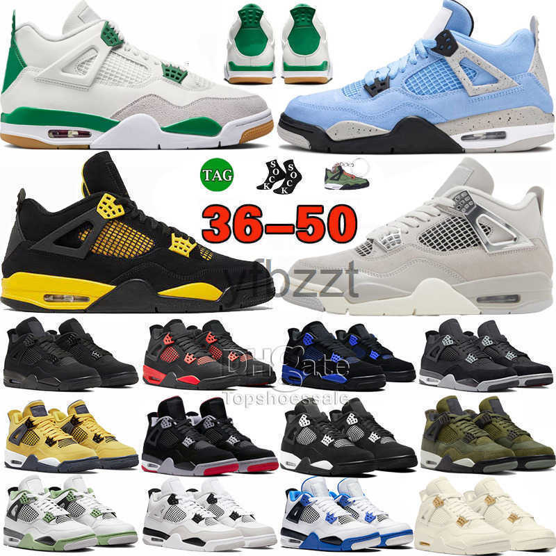 Mens Shoes Big Size 4s Outdoor 4 Midnight Navy Military Black Cats Seafoam Pine Green Thunder Photon Dust Violet Ore Sneakers Trainers Us13 14 15 36-5