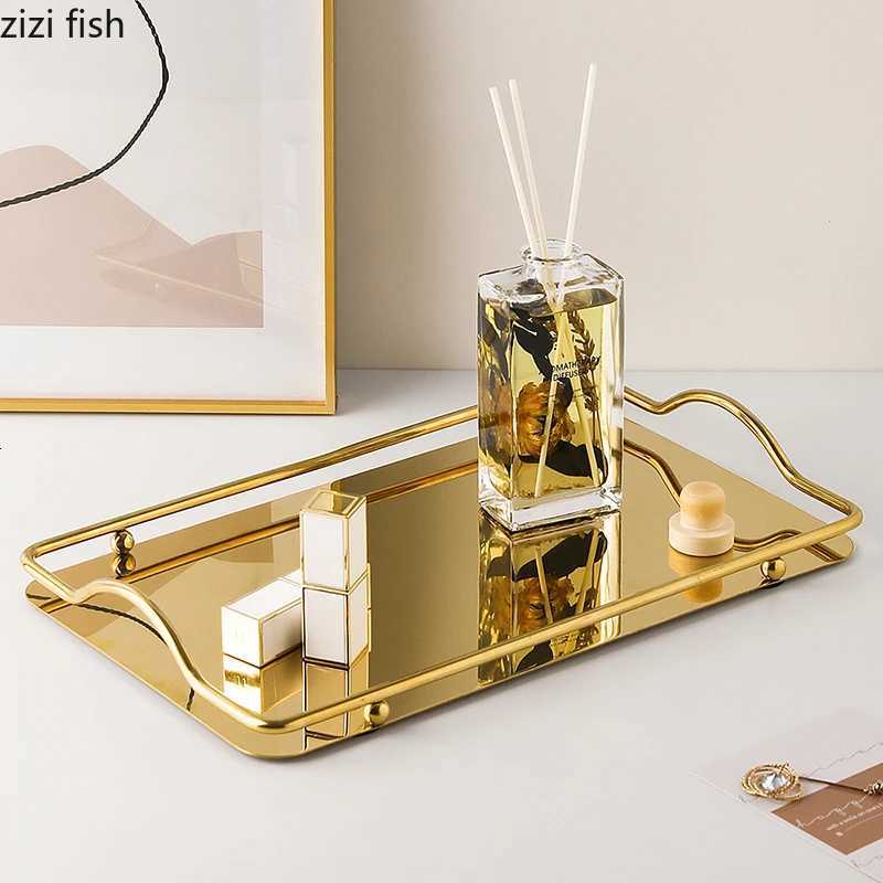 Modern Metal Fruit Tray Decorative Simple Perfume Organizer Plate Elegant Home Serving Dishes Bathroom Trays Storage Ornaments Y251129