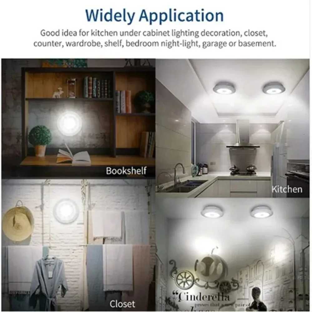 1-8pcs LED Under Cabinet Light with Remote Control Battery Operated COBLED Closets Lights Wardrobe Bathroom lighting Night Light M251129