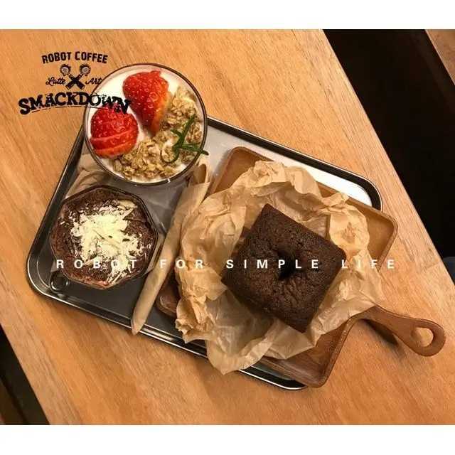 Nordic Stainless Steel Rectangular Coffee Shop Pallet Storage Disk Net Snack Cake Dish Dining Dessert Plate Kitchen Dish Tray Y251129