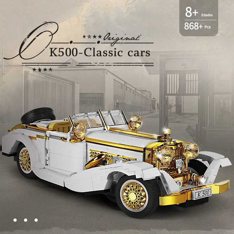Technical Retro Nostalgic Classic Car Building Block Model Compatible High-Tech Bricks Car Ornaments Toys for Kids Gift J251129