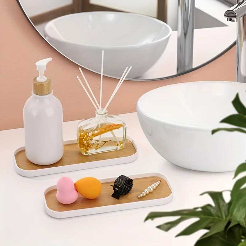 Small Bathroom Vanity Tray for Countertop Makeup Perfume Jewelry Decor Candle Keys Small Kitchen Tray for Soap Dispenser Y251129