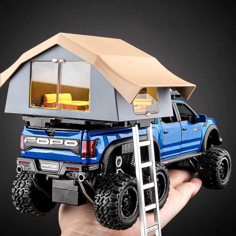 124 Raptor Pickup Truck Model Removable Simulated Alloy RV Off-road Toy Car With Sound and Light Boys Birthday Gift J251129