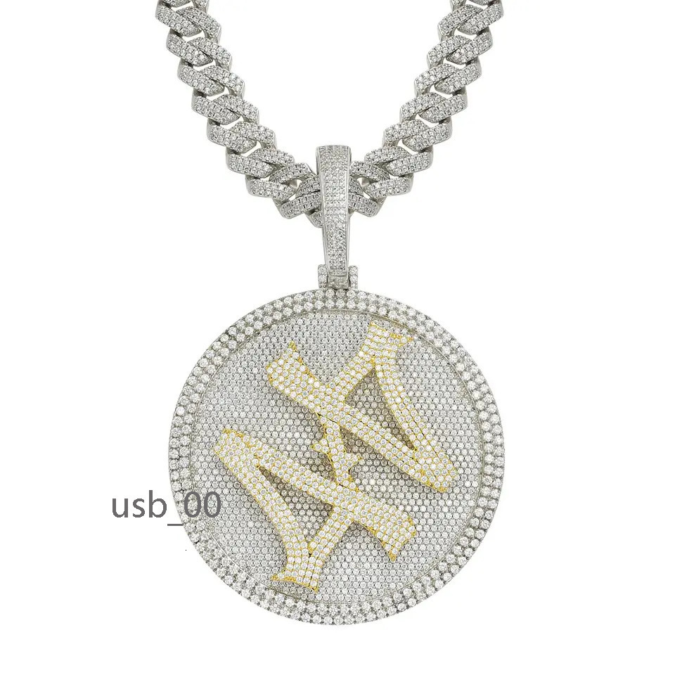 Hip Hop Trendy 18K Gold Plated Custom Number 44 Rotatable Iced Out Large Size Pendant Necklace
