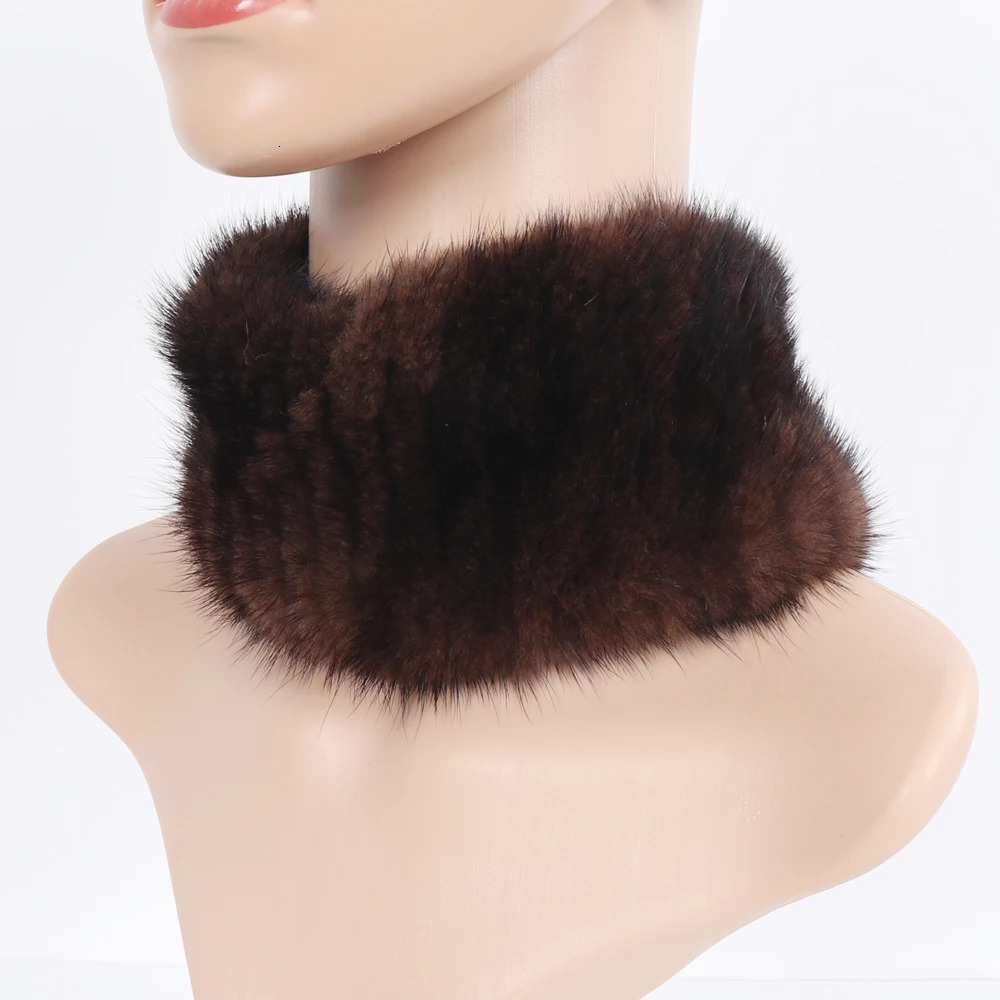 Winter Girls Real Mink Fur Headband Scarf Natural Warm Mink Fur Scarf Women Knitted Elasticity Mink Fur Scarves 251129