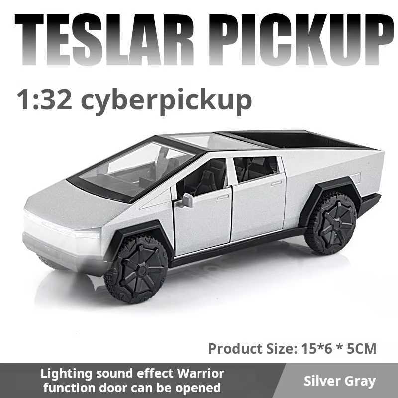 132 Cybertruck Pickup Alloy Car Model Diecasts Metal Toy Off-road Vehicles Sound and Light Simulation Collection Kids Gifts J251129