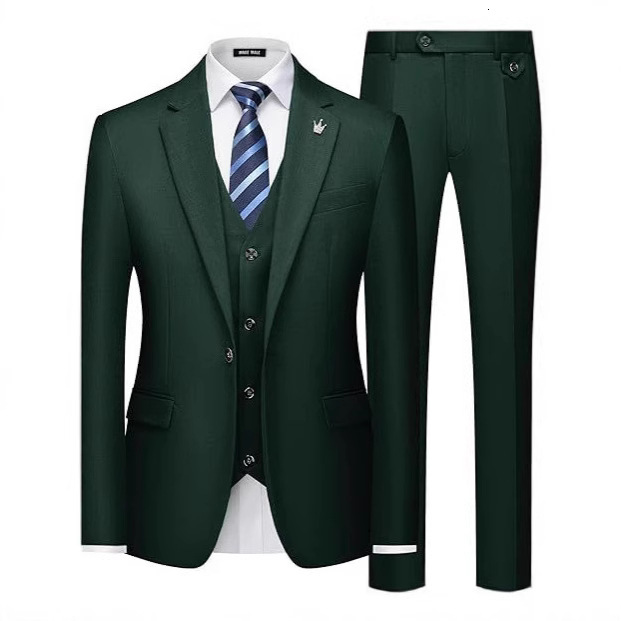 Designer mens suit set Single Row Set Three Piece Wedding Groom Best Man Workplace Business fashion Style