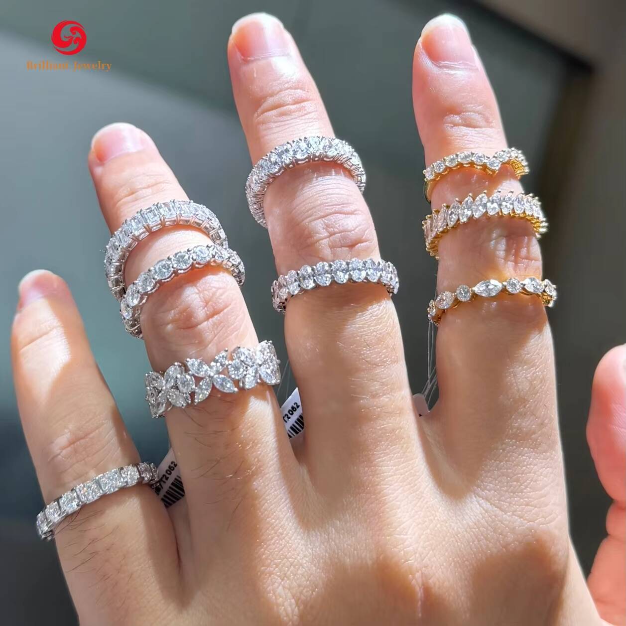 Custom Half Eternity IGI Certified Lab Grown Diamond HPHT Pave Setting Solid Gold 10K 14K 18K Wedding Band