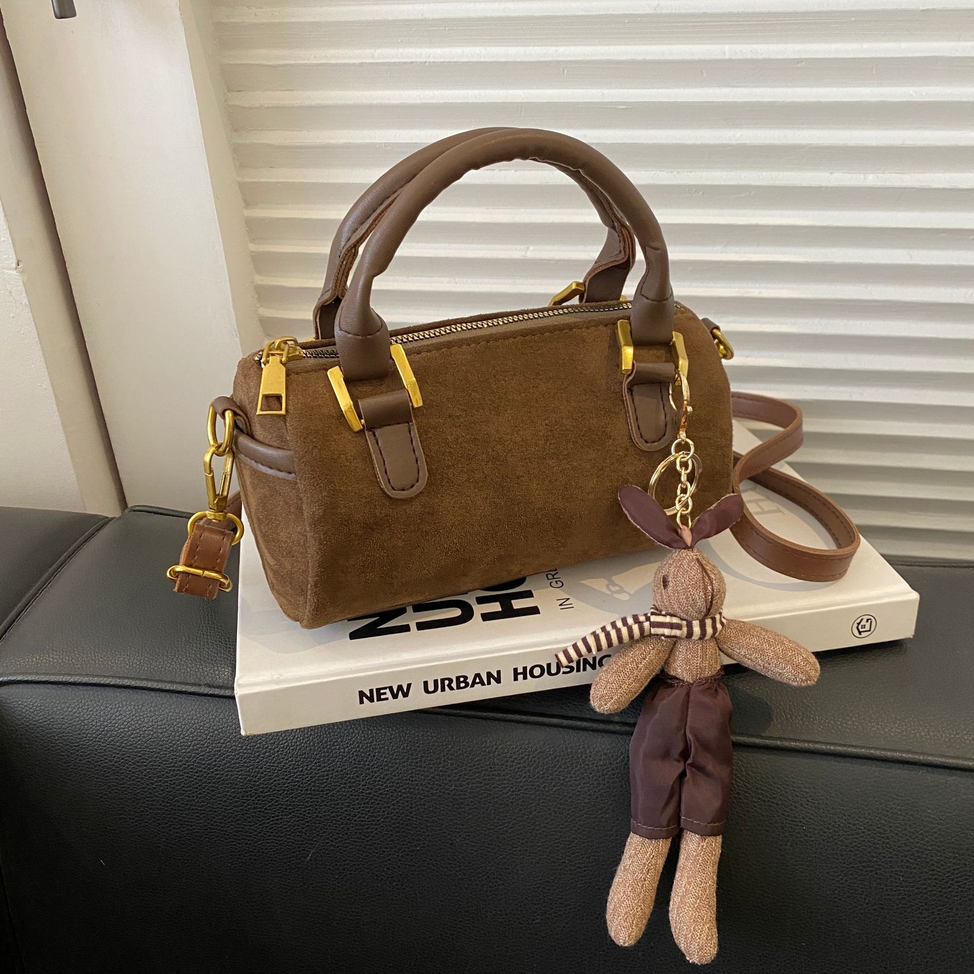 Simple Design Woolen Tote Bag for Women - Chic Cylinder Crossbody Purse, Lightweight Retro Shoulder Bag Free Delivery