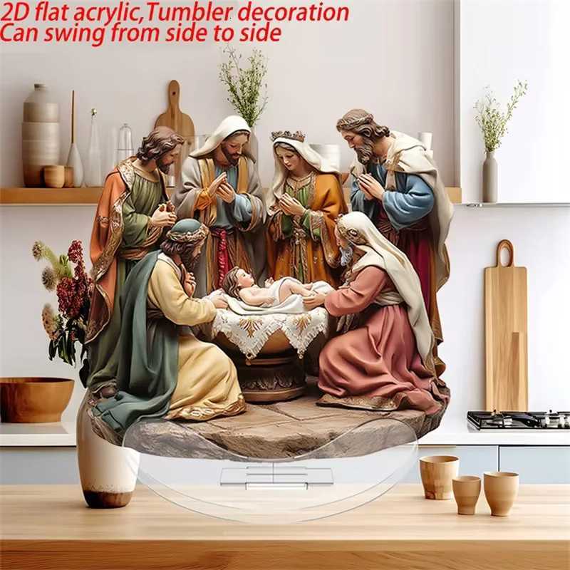 Jesus Figurine Catholic Nativity Scene/God Jesus Table Sign Religious Indoor Decoration for He H251129