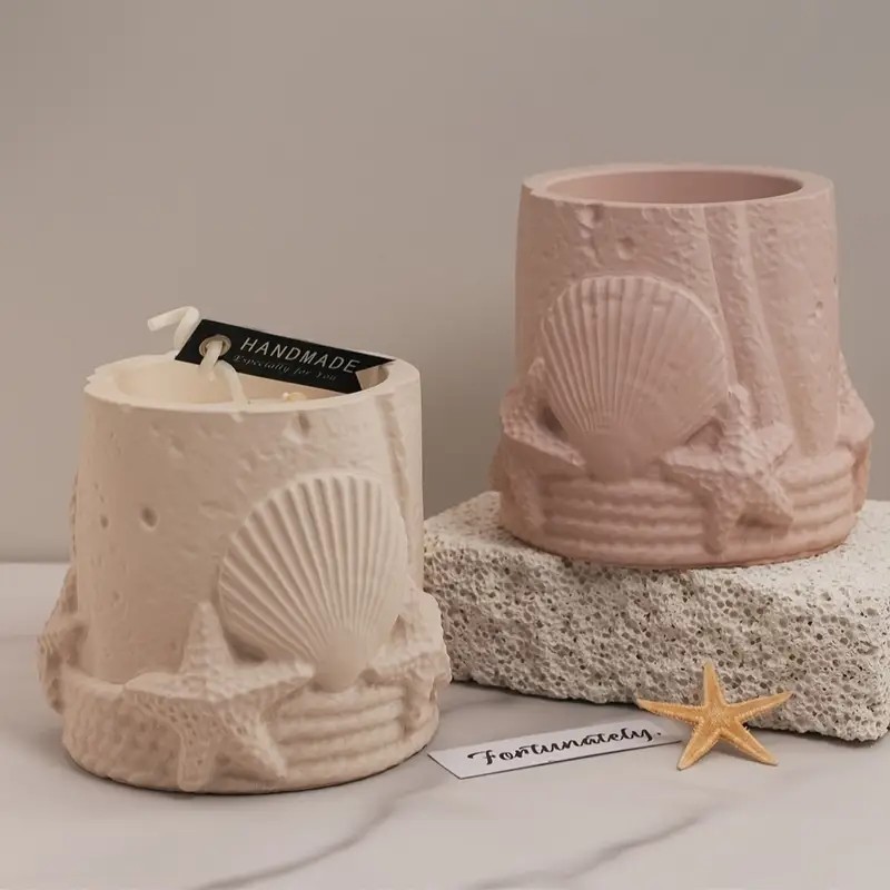 Marine Shells Starfish Storage Jars Cement Gypsum Silicone Molds Scented Candles Cups Decorative Ornaments, DIY Handicraft