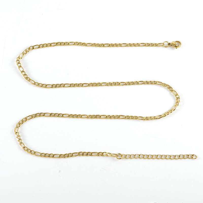 stainless figaro personalized hip hop mens necklace gold titanium steel 3 1nk thick and thin chain