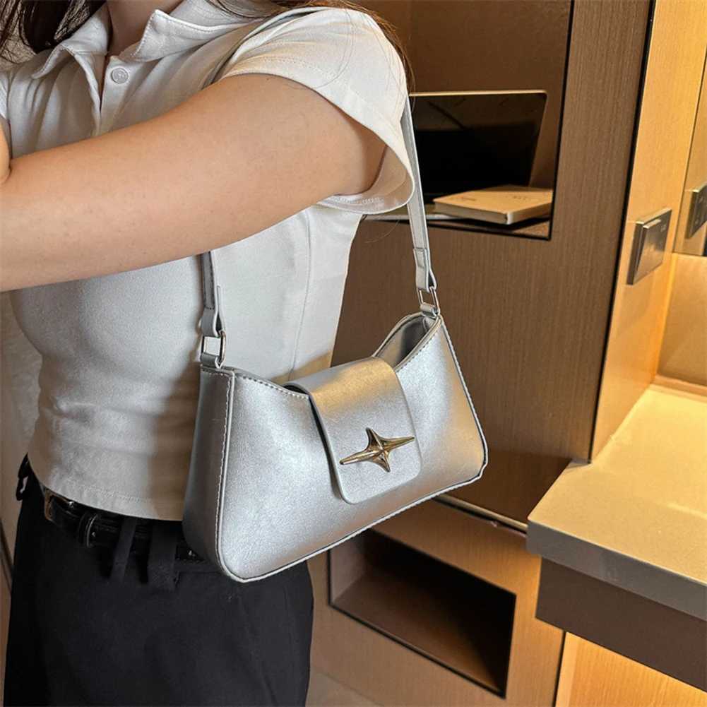 Shoulder Bag for Women Leather Black Hobo Handbags Y2K Purses Clutch Bag Retro Underarm Purse XJ250610