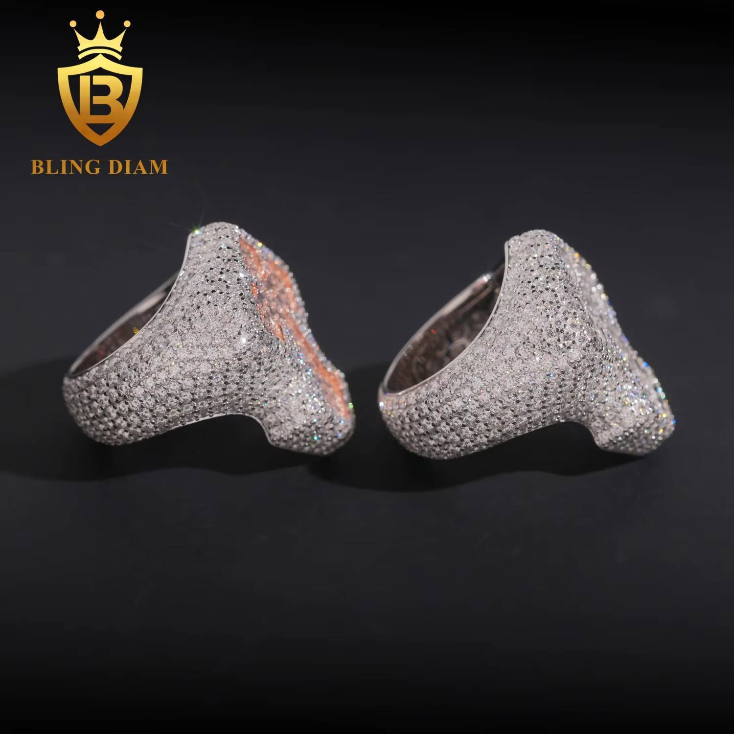Wholesale Price Hip Hop Jewelry Vvs Moissanite Diamond Iced Out Rings 925 Sterling Silver Fashion Cross Rings for Men