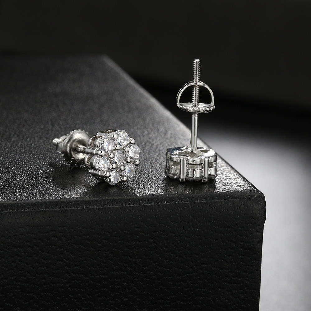 Fashion High-end Electroplating CZ with Copper Men And Women HipHoP Earrrings Elegant Earrings