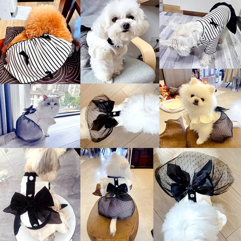 Bestseller Summer Pet Dress Bowknot Princess Dresses Chihuahua Yorkshire Sweet Skirt Thin T-Shirt Luxury Puppy Costume Dog Supplies ddmySat H260130