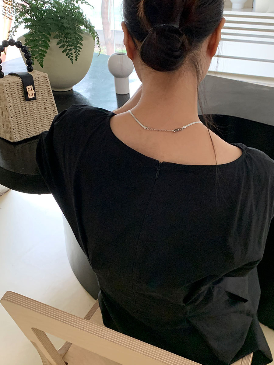V11198 Women's Temperament Minimalist Dress Elegant Acetate Hepburn Little Black Dress