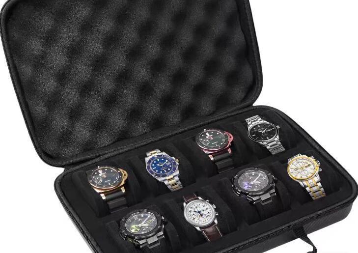 8 Slots Watch Box Organizer/Men Watch Display Storage Case Fits All Wristwatches and Smart Watches up to 42mm 240927