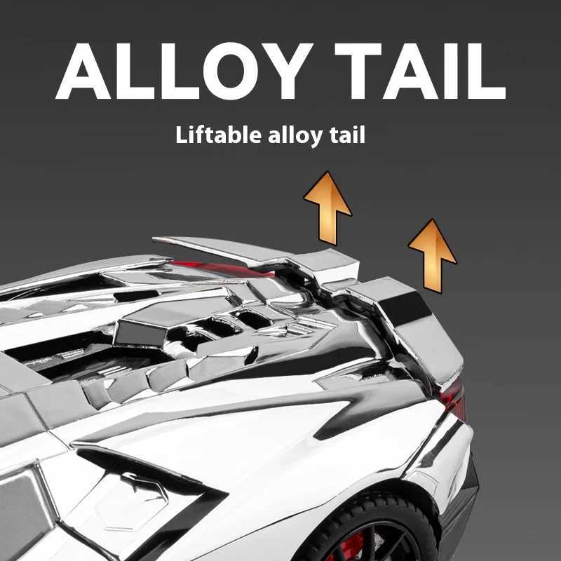 124 Lamborghini Revuelto Spray Plating Version With Water Spray Fog Effect Realistic Simulation Alloy Model Boy Gift J251129