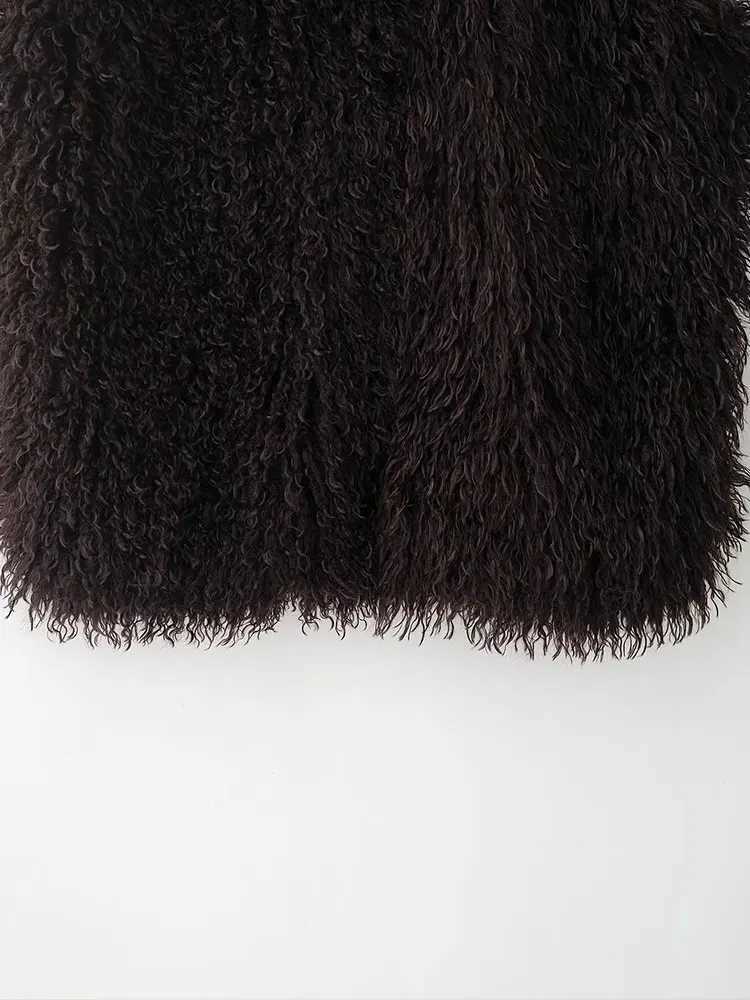 TFAFXY Faux Fur Vests For Women New Fashion Fluffy Sleeveless Jackets Female Vest Loose Winter Warm Streetwear Waiscoat TopsT251129