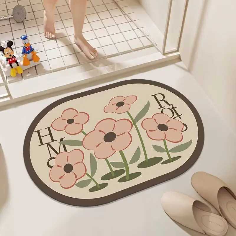 Bathro non-slip floor mat anti-drop diat d quick-drying toilet shower board foot mat toilet door mat H251129