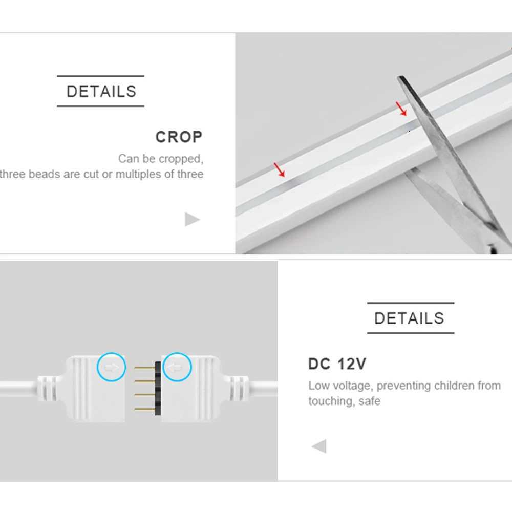 Homekit WiFi RGB Neon LED Strip Light 1m 2m 3m 5m Waterproof Dimmable Flexible Lamp Mini Controller 12V Power Siri Voice Control M251129