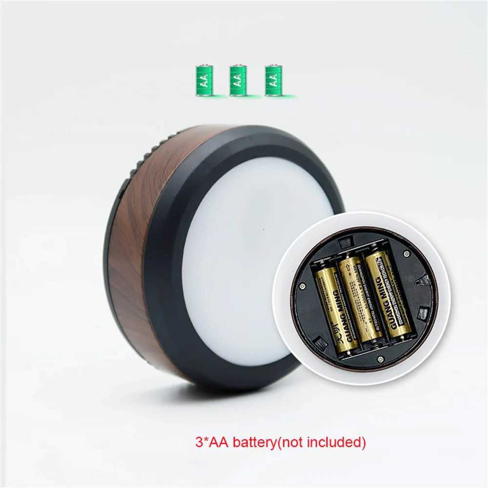 Battery Powered Black LED Puck Light 80MM Closet Night Lamp with Remote Controller for StudyBedroom 3000K M251129