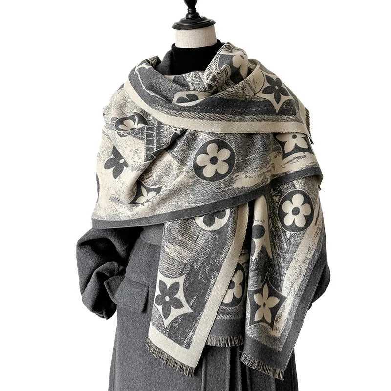 Luxury retro style Eiffel Tower comfortable warm chunky scarf autumn and winter new Mujer Femme Foulard BufandaJ251129